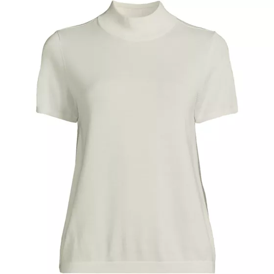 Women's Plus Size Cotton Modal Half Sleeve Mock Neck Pullover Sweater - primary