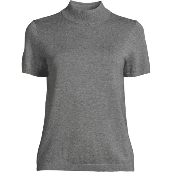 Women's Cotton Modal Half Sleeve Mock Neck Pullover Sweater - primary