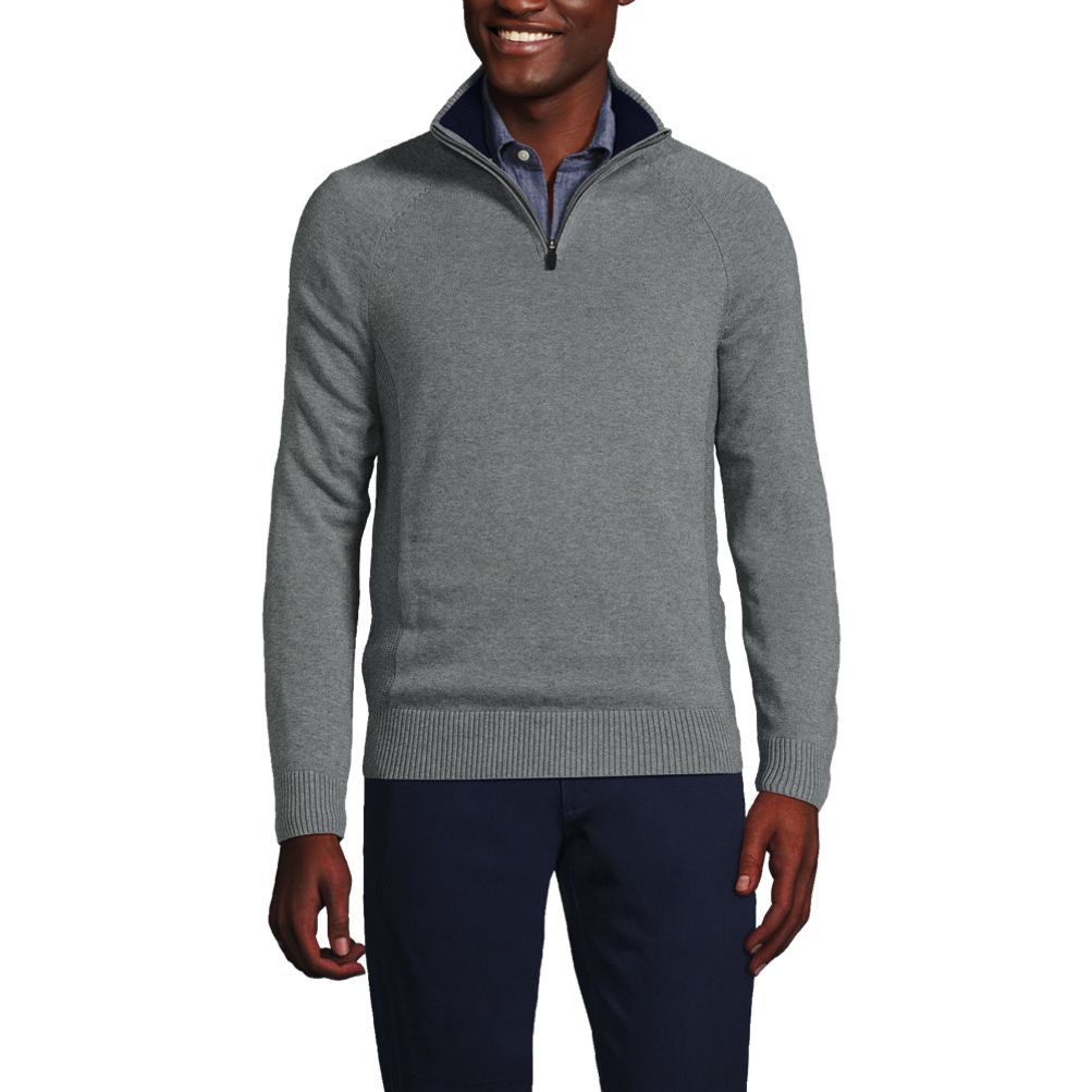 Unisex Cotton Modal Quarter Zip Sweater | Lands' End