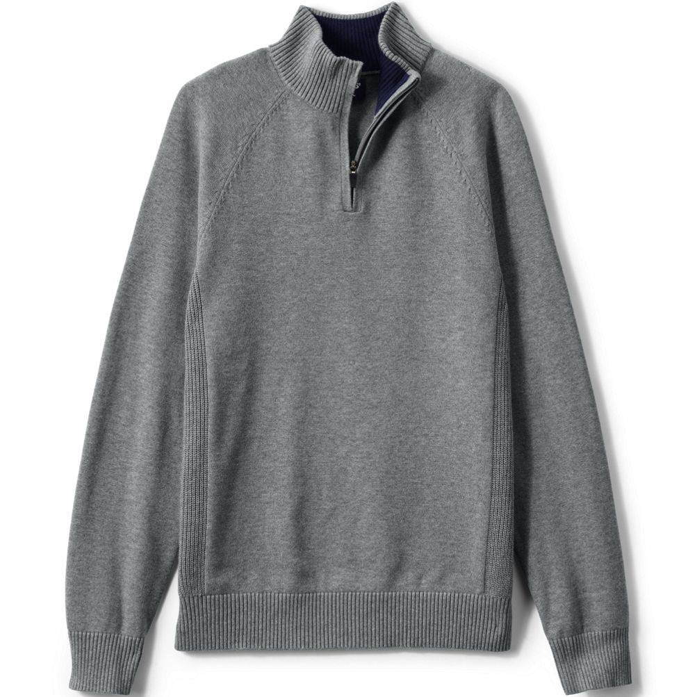 Unisex Cotton Modal Quarter Zip Sweater | Lands' End