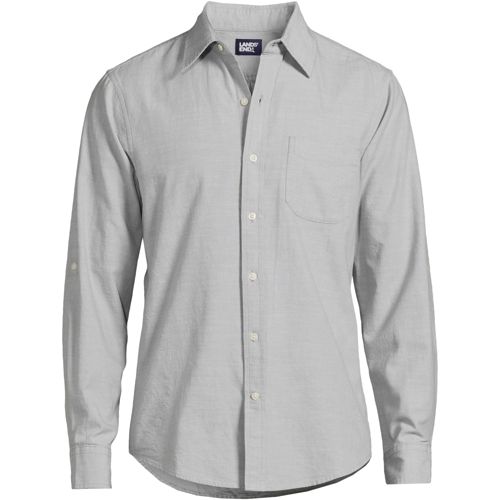 Lands end mens denim hot sale shirt