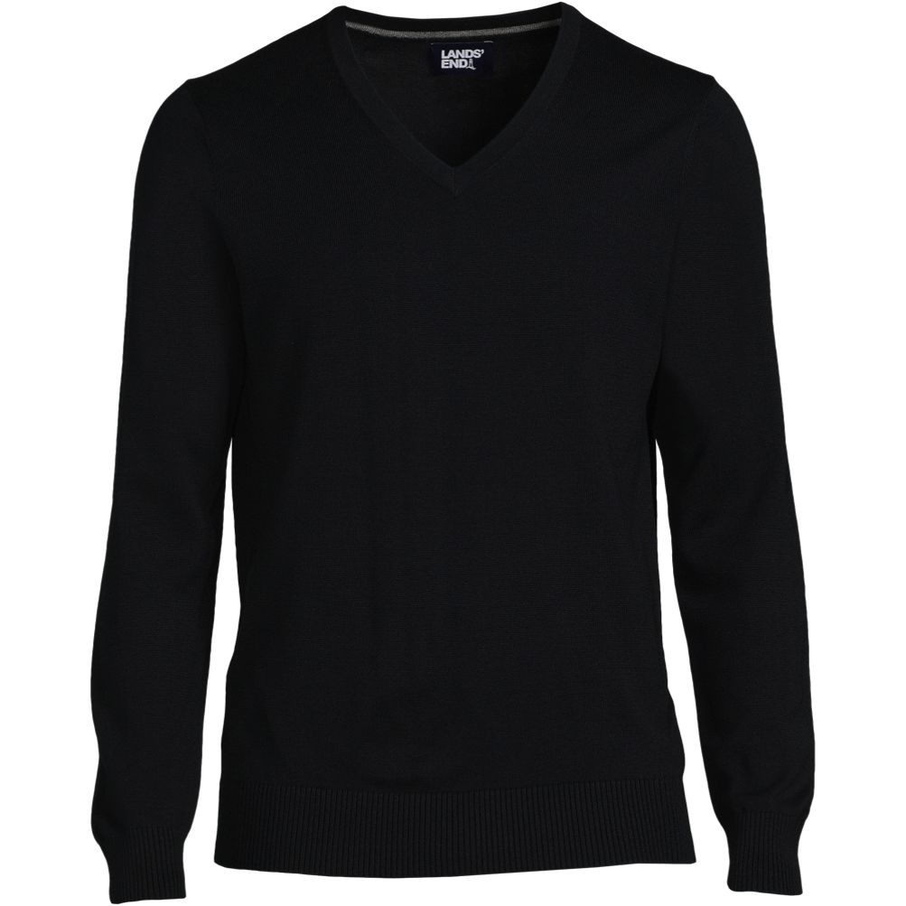 Unisex Cotton Modal Vneck Pullover Sweater | Lands' End