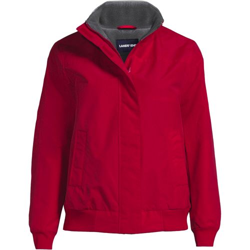 Lands' End, Jackets & Coats, Lands End Direct Merchants Red Mesh Lined  Hooded Windbreaker Light Rain Coat