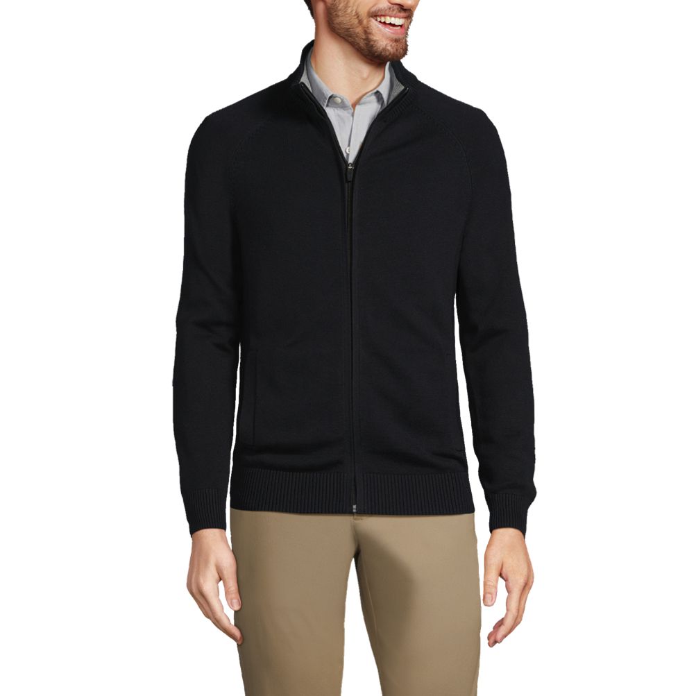 Unisex Cotton Modal Full Zip Sweater Jacket | Lands' End
