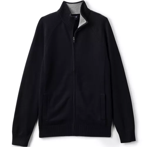 Unisex Cotton Modal Full Zip Sweater Jacket, Front