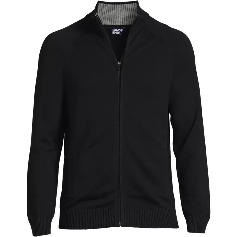 Unisex Cotton Modal Full Zip Sweater Jacket, Front