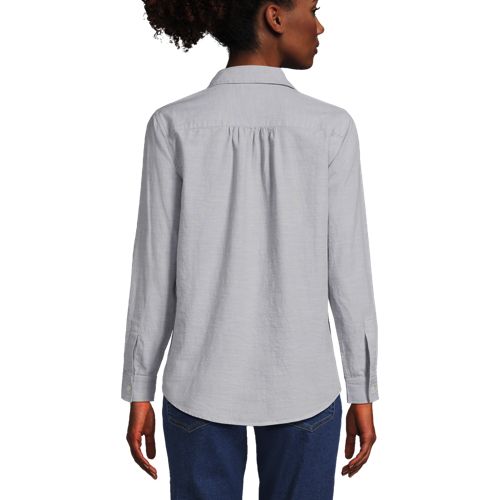 Women's Roll Sleeve Chambray Shirt - image 3