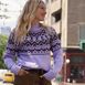 Women's Cozy Lofty Fair Isle Yoke Mock Neck Sweater, alternative image