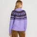 Women's Cozy Lofty Fair Isle Yoke Mock Neck Sweater, Back