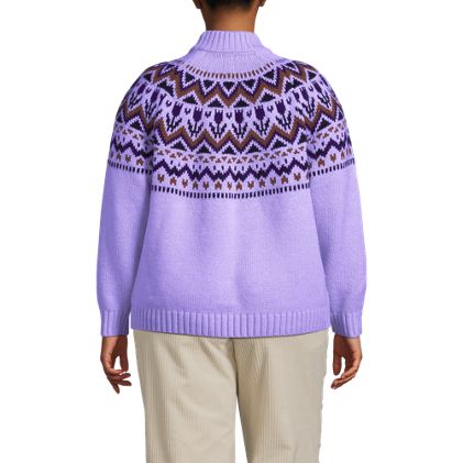 Women's Cozy Lofty Fair Isle Yoke Mock Neck Sweater - image 1
