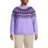 Women's Plus Size Cozy Lofty Fair Isle Yoke Mock Neck Sweater, Front