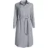 Women's Long Sleeve Twill Below The Knee Belted Print Shirt Dress, Front