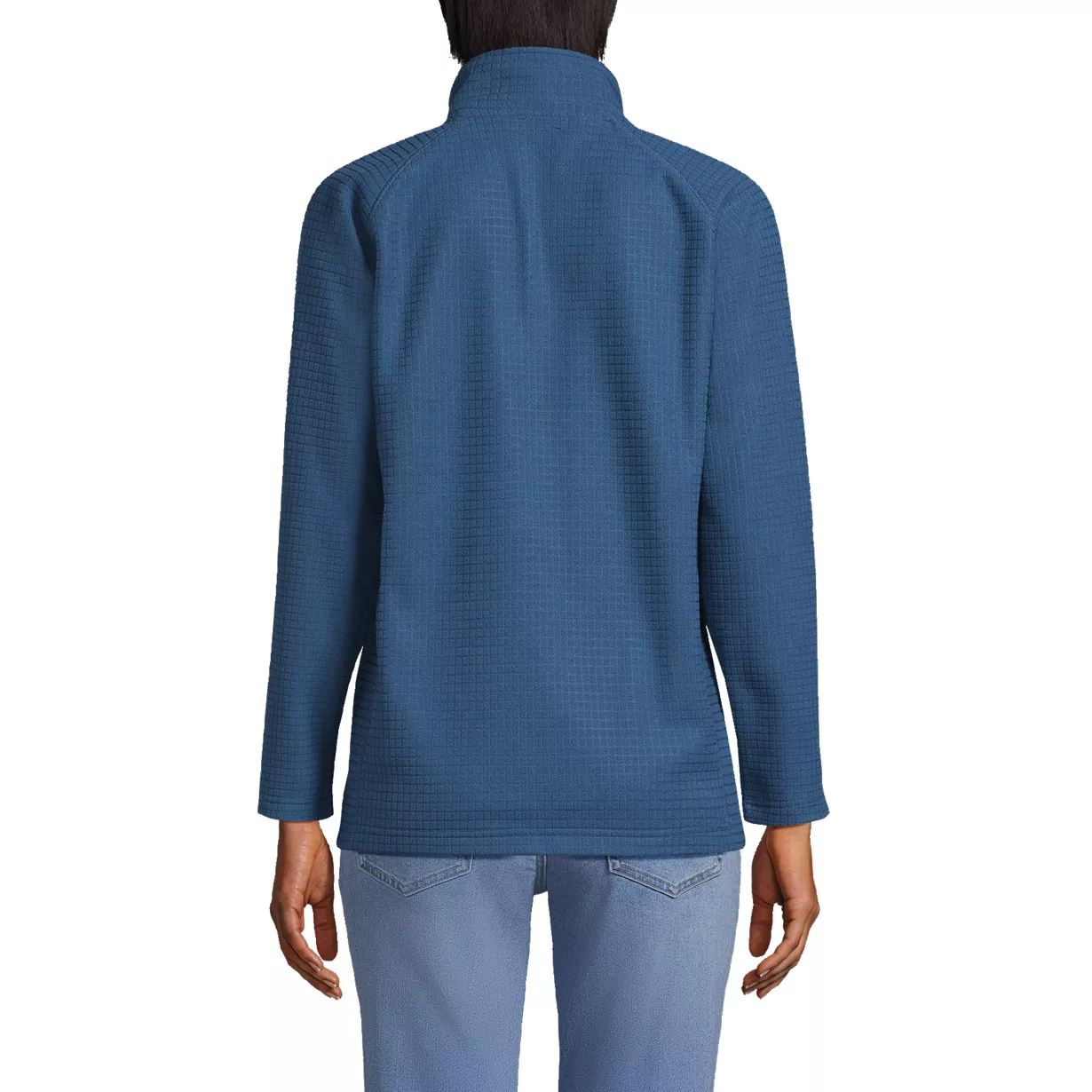 Unisex Grid Fleece Quarter Zip Pullover Jacket