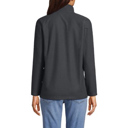 Unisex Grid Fleece Quarter Zip Pullover Jacket - image 4