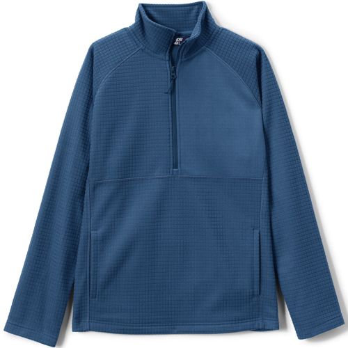 Lands' End Womens Quarter Zip Fleece Pullover Opal Blue Regular X-Small at   Women's Coats Shop