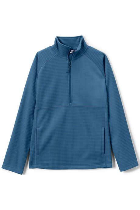Unisex Grid Fleece Quarter Zip Pullover Jacket