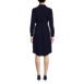 Women's Long Sleeve Twill Below Knee Belted Shirt Dress, Back