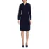 Women's Long Sleeve Twill Below Knee Belted Shirt Dress, Front