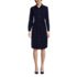 Women's Long Sleeve Twill Below Knee Belted Shirt Dress, Front