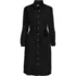 Women's Long Sleeve Twill Below Knee Belted Shirt Dress, Front