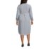 Women's Plus Size Long Sleeve Twill Below The Knee Belted Print Shirt Dress, Back