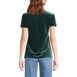 Women's Short Sleeve Velvet Crew Neck Top, Back