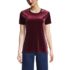 Women's Short Sleeve Velvet Crew Neck Top, Front