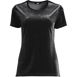 Women's Short Sleeve Velvet Crew Neck Top, Front