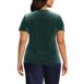 Women's Plus Size Short Sleeve Velvet Crew Neck Top, Back