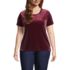 Women's Plus Size Short Sleeve Velvet Crew Neck Top, Front