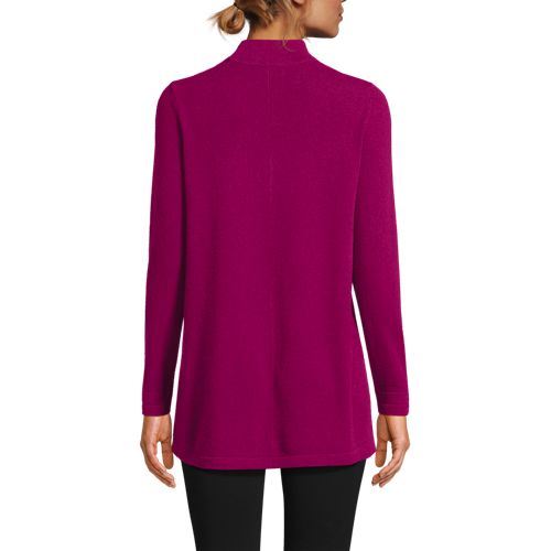 Women's Cashmere Mock Neck Swing Tunic Sweater, Back