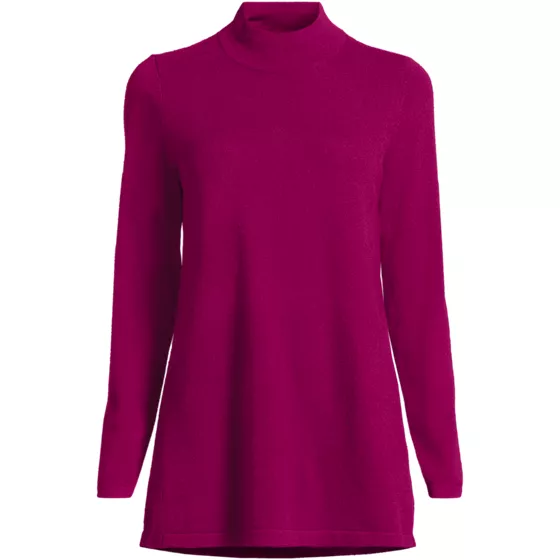 Women's Cashmere Mock Neck Swing Tunic Sweater - primary