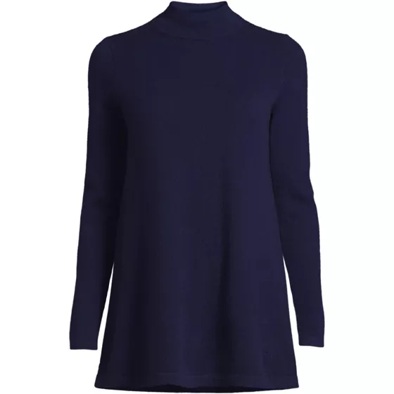Women's Cashmere Mock Neck Swing Tunic Sweater - primary