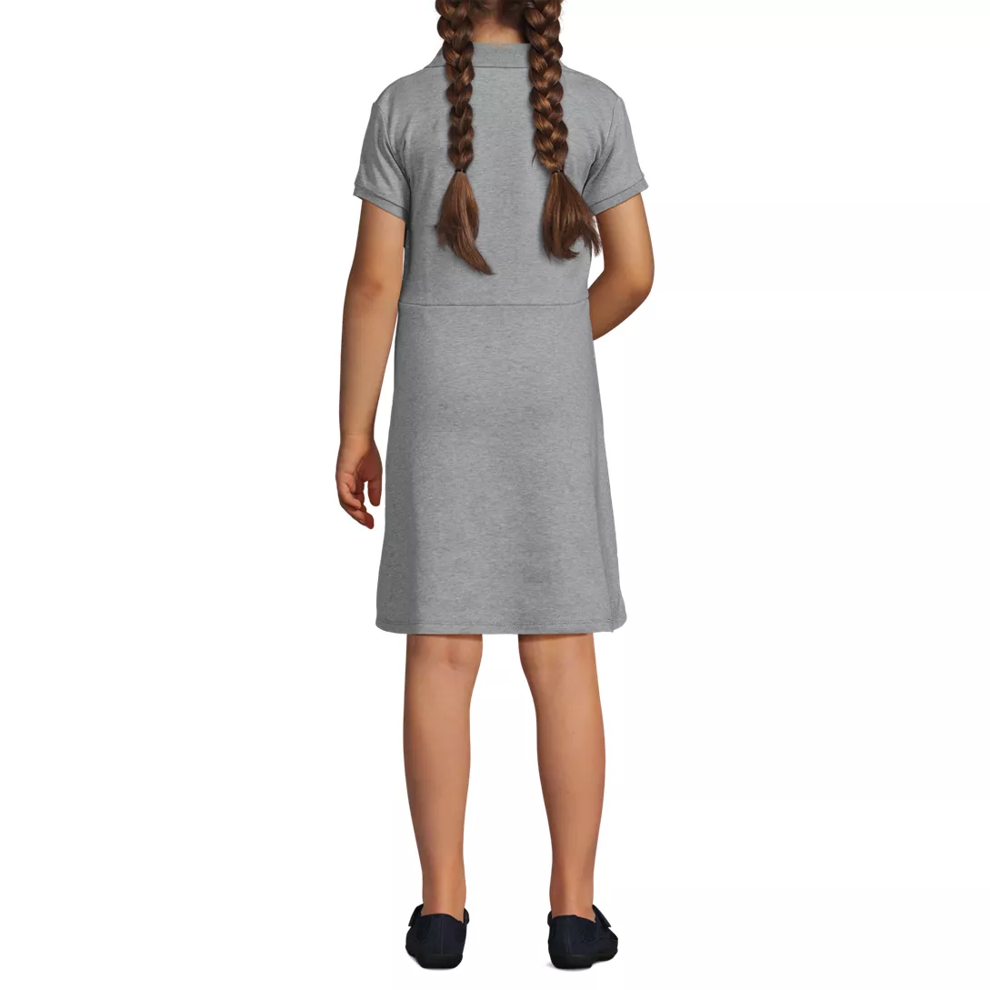 School Uniform Girls Short Sleeve Interlock Polo Dress