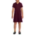 School Uniform Girls Short Sleeve Interlock Polo Dress, Front