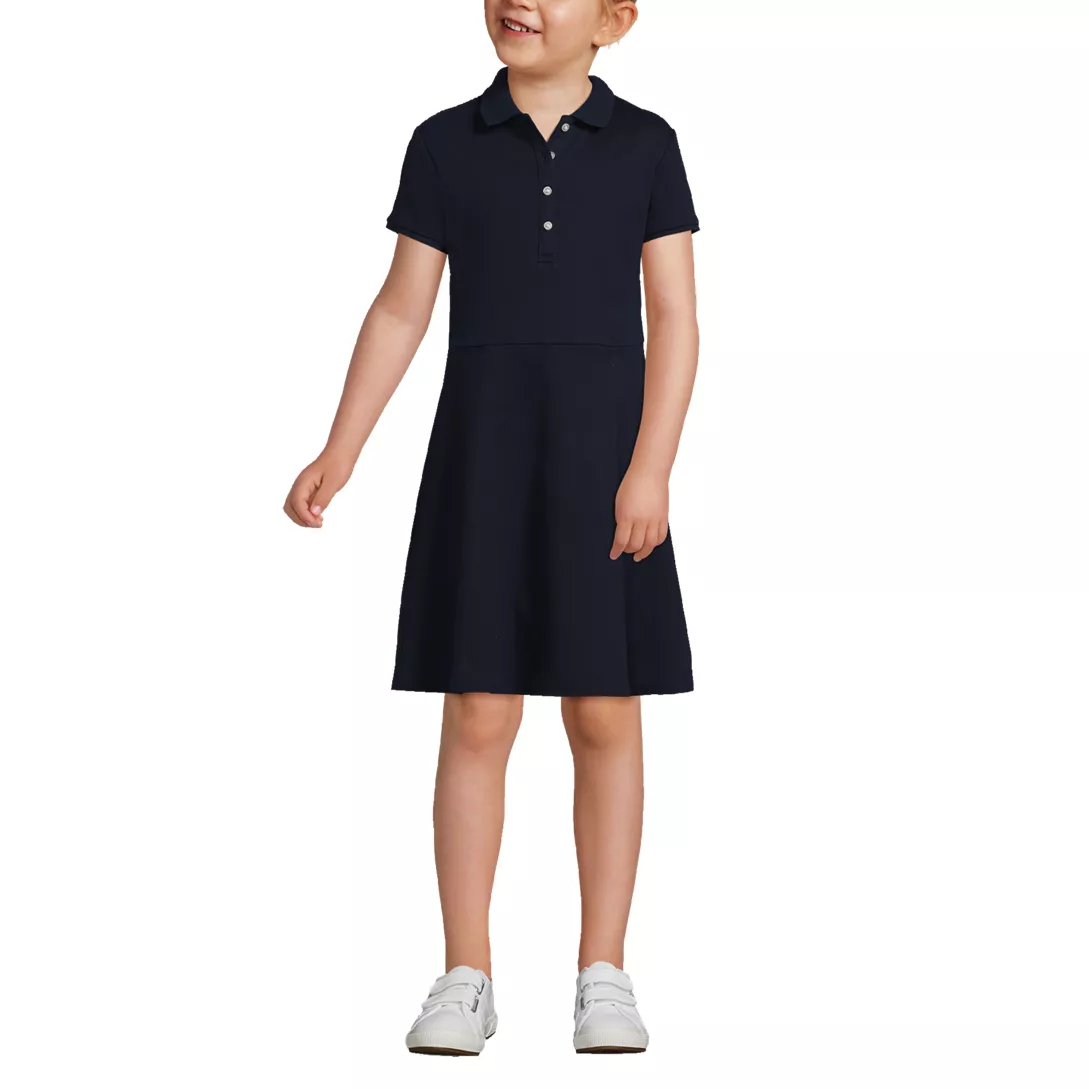 School Uniform Girls Short Sleeve Interlock Polo Dress
