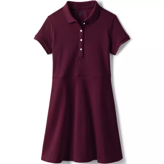 Girls Short Sleeve Interlock Polo Dress - primary