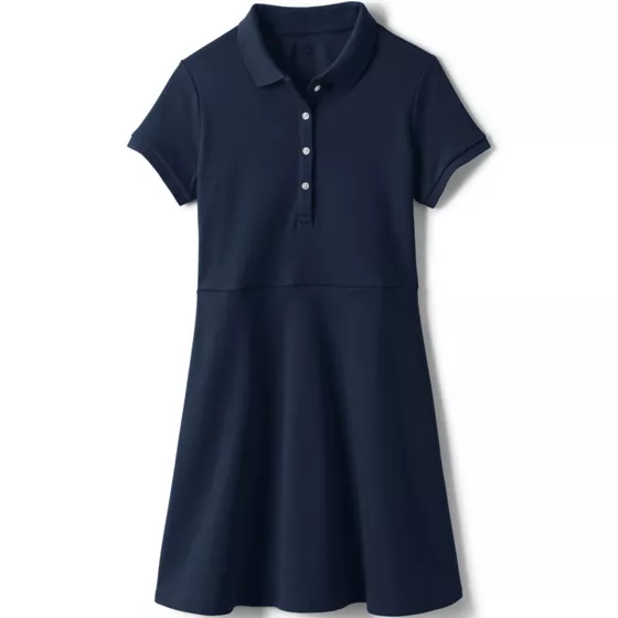 Girls Short Sleeve Interlock Polo Dress - primary