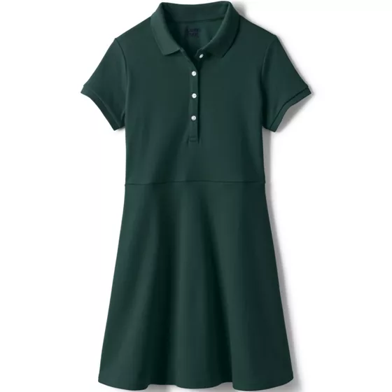 School Uniform Girls Short Sleeve Interlock Polo Dress - primary