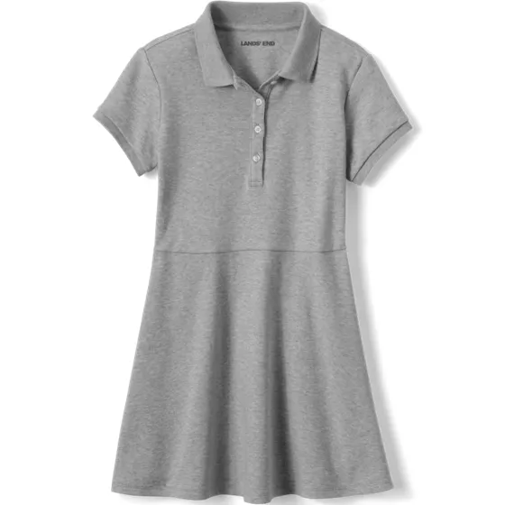 Girls Short Sleeve Interlock Polo Dress - primary