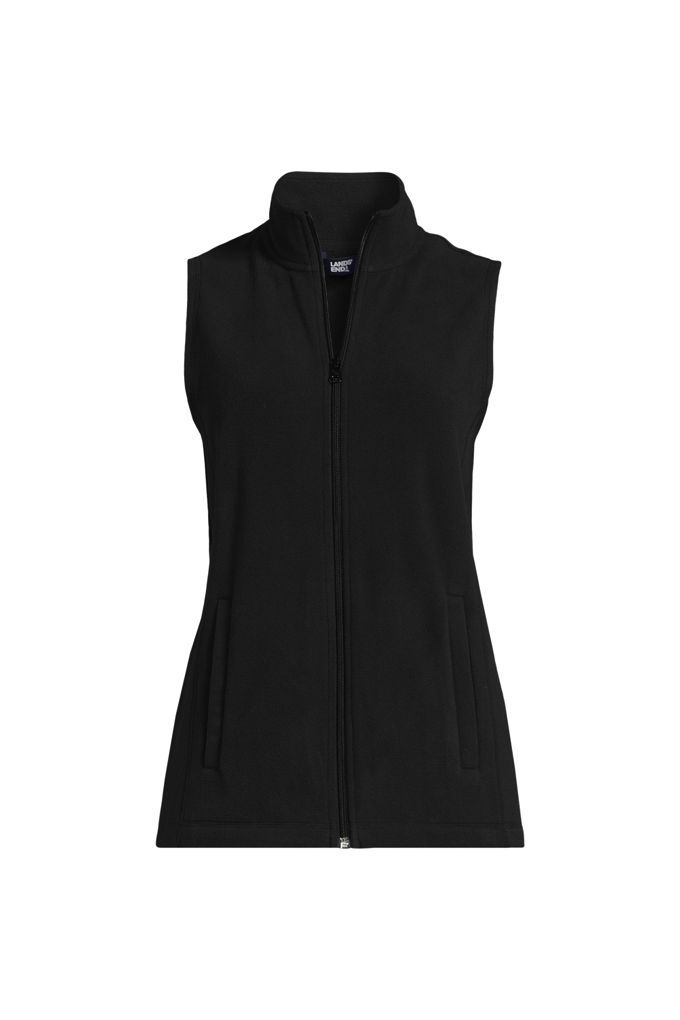 Lands' End Women's Lightweight Fleece Vest In Black