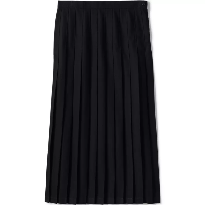Girls Solid Pleated Skirt Ankle Length, Front