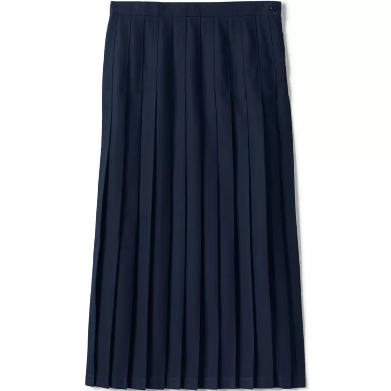 Girls Solid Pleated Skirt Ankle Length, Front