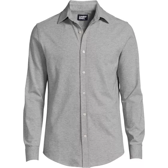 Men's Long Sleeve Knit Oxford Shirt - primary