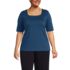 Women's Plus Size Elbow Sleeve Ponte Square Neck Top, Front