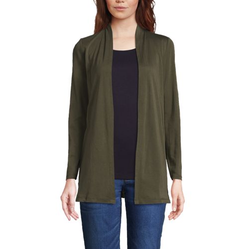 Women's Long Sleeve Supima Micro Modal Open Cardigan Tunic, Front