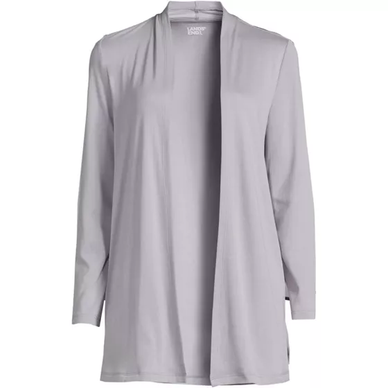 Women's Plus Size Long Sleeve Supima Micro Modal Open Cardigan Tunic - primary