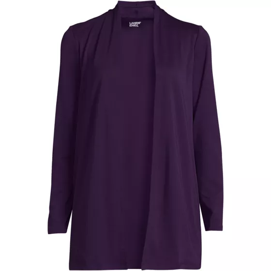 Women's Long Sleeve Supima Micro Modal Open Cardigan Tunic - primary