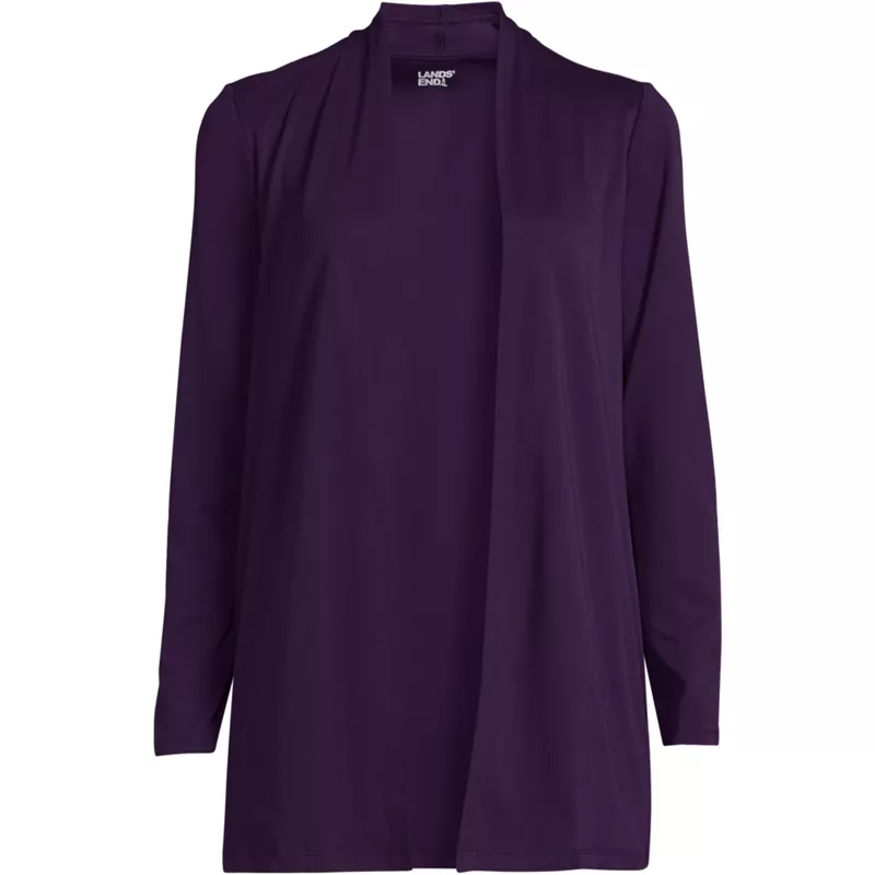 Women's Long Sleeve Supima Micro Modal Open Cardigan Tunic, Front