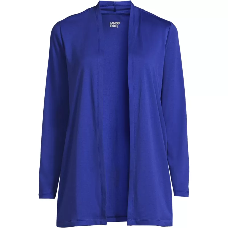 Women's Long Sleeve Supima Micro Modal Open Cardigan Tunic, Front